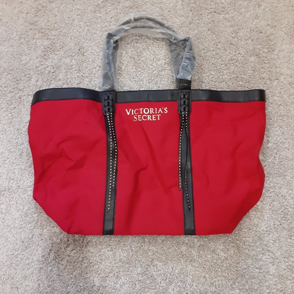 Victoria's Secret Large Red Tote Bag w/ Tassles